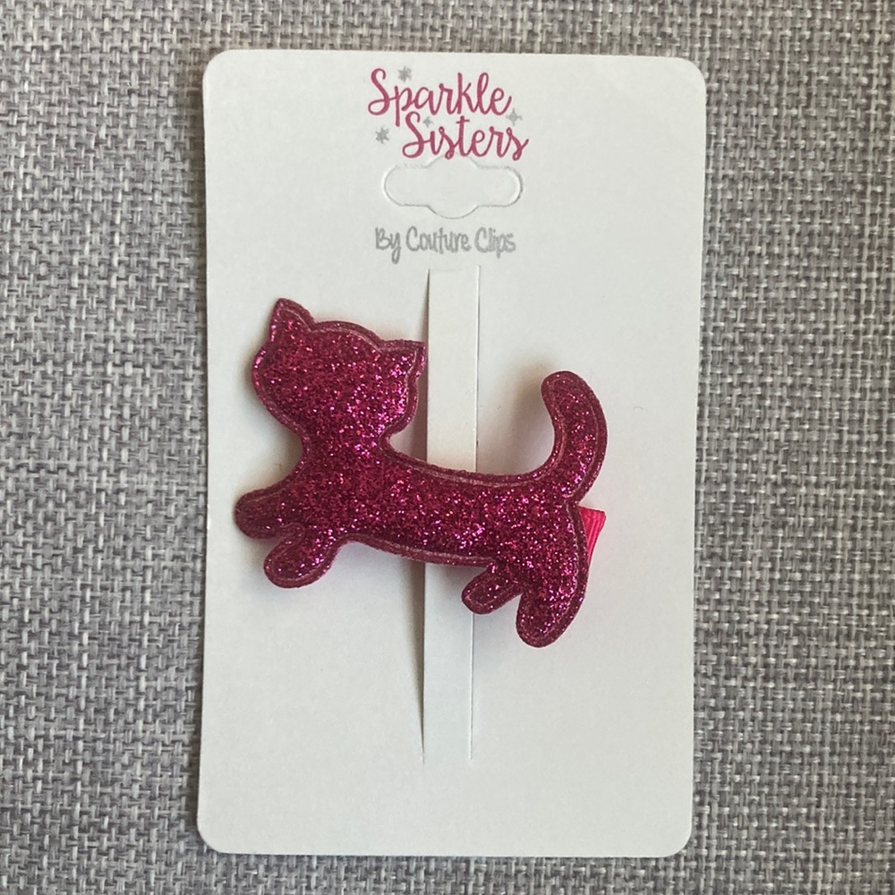 Sparkle Sisters Glitter Cat Hair Clip, NEW